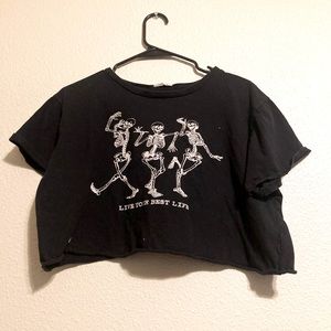 Skeleton dancing crop top